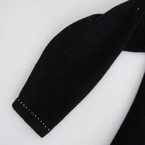 Vintage Stitches In Time Black Winter  Floral Button Up Cardigan Sweater 1X - Picture 6 of 9